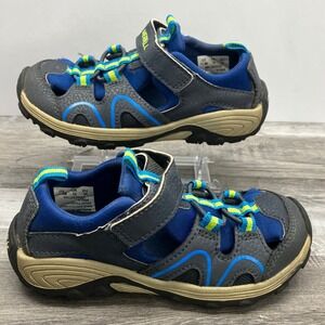 Merrell Hydro Sandal Kids Blue Grey Lime Water Shoes MK262022 Size 11M